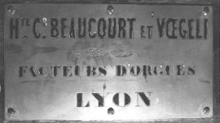 Photographie de la plaque Beaucourt et Voegeli