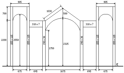 Plan de la charpente de l'orgue du grand temple de Saint-Hippolyte-du-Fort.