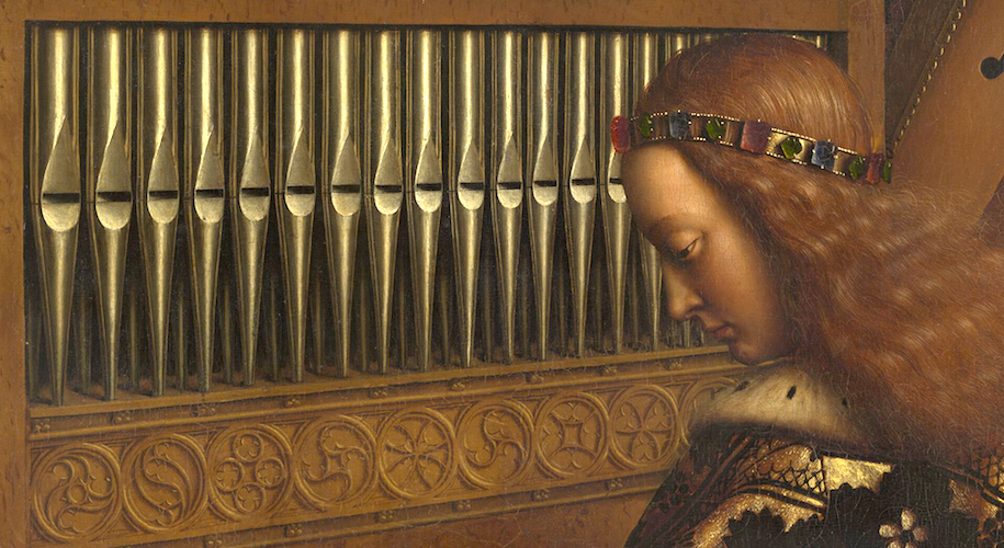 Détail du retable « L'Adoration de l'Agneau mystique » - Jan van Eyck.